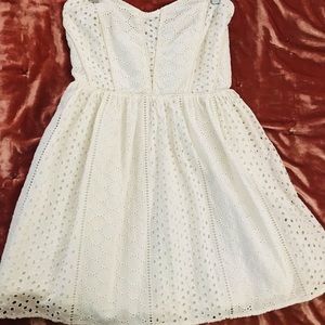UO Kimchi Blue strapless eyelet cotton minidress